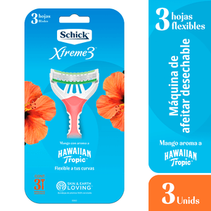 Máquina de Afeitar Schick Xtreme 3 Hawaiian Tropic X3 Unds