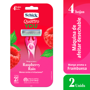 Máquina de Afeitar Schick Quattro You Raspberr X2 Unds