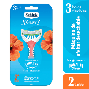 Máquina de Afeitar Schick Xtreme 3 Piel delicada X2 Unds