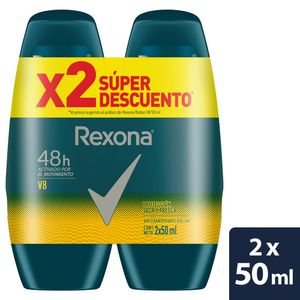 Desodorante Rexona V8 Roll On Hombre 53 G X2 Unds Oferta