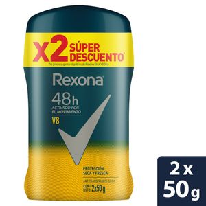 Desodorante Rexona V8 Barra Hombre 50 G X2 Unds Oferta
