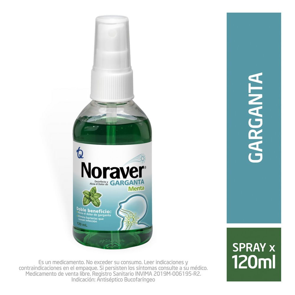 Imagen de Noraver Garganta Menta Con Válvula Solución 120 ML NORAVER MENTA CON VALVULA SOLUCION X 120 MILILITROS