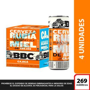 Cerveza BBC Cajicá Miel 269 Ml X4 Unds