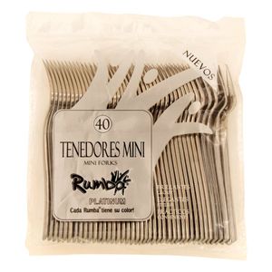 Tenedor Rumba Desechable Platinum X40 Unds