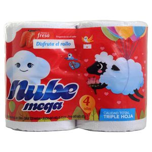 Papel Higiénico Nube Max Tripe Hoja 30 Mts X4 Unds