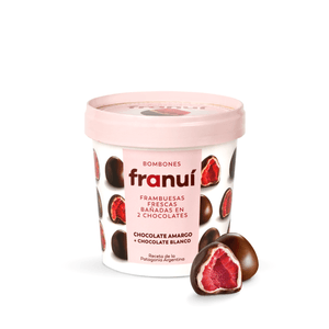 Bombones de Chocolate Franuí Amargo y Blanco 150 G