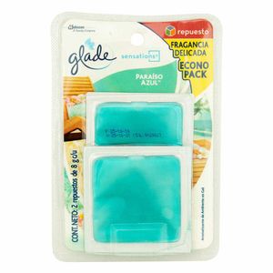 Ambientador Glade en Gel Paraiso Azul 2 repuestos 16gr