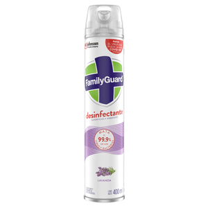 Desinfectante Aerosol Family Guard para Superficies y Ambientes Fragancia Lavanda 400ml
