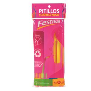 Pitillo Flexible Neon X50 Unds
