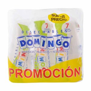 Vaso Domingo Traslúcido 7 Onzas 3X2 Unds