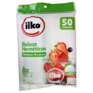 Bolsa Hermética Ilko Bio 18x20 cm X50 Unds