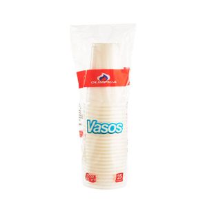 Vaso Desechable Olimpica Blanco 12 Oz X25 Unds