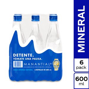 Agua Manantial sin Gas 600 Ml X6 Unds