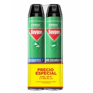 Insecticida Baygon Aerosol Mata Moscas, Mosquitos y Cucarachas 800ml