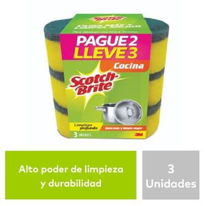 Esponja Scotch Brite Limpieza Profunda 3X2 Unds Oferta