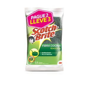 Esponja Scotch Brite Fibra Cocina 3X2 Unds Oferta