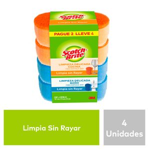 Esponja Scotch Brite Limpieza Delicada 4X2 Unds