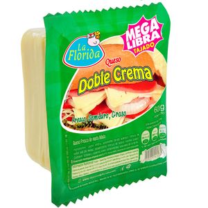Queso La Florida Doble Crema Tajado Mega 600 G