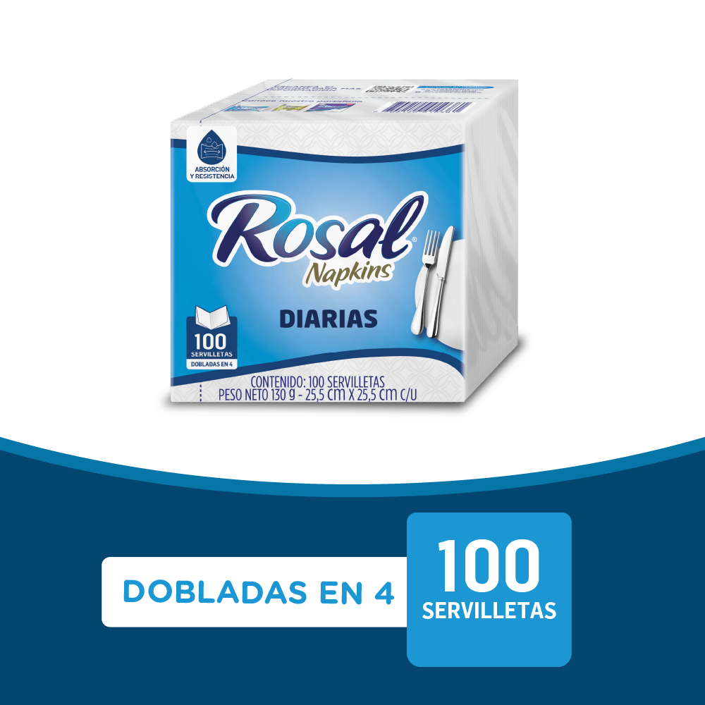 Imagen de Servilleta Rosal Blanca X100 Unds Servilleta Rosal Blanca x 100 unds
