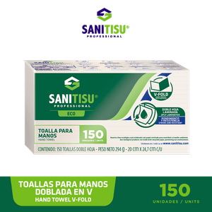 Toalla de Manos Sanisitu Ecológico Desechable X150 Unds
