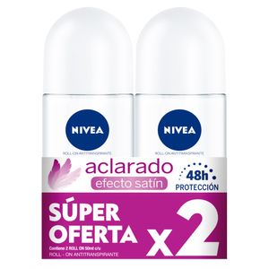 Desodorante Nivea Roll On Aclarado Satín 50 Ml X2 Unds