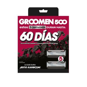 Cartuchos de Afeitar Groomen 500 X2 Unds