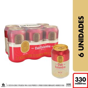 Cerveza Club Colombia Roja Lata 330 Ml X6 Unds
