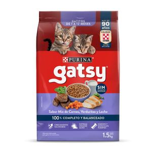Alimento para Gato Gatsy Mix Carne Verdura Leche 1,5 Kg