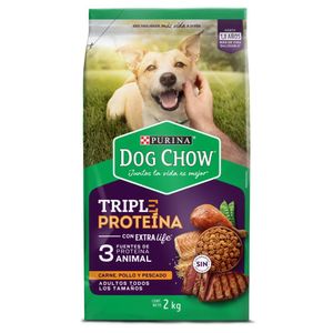 Alimento Perro Dog Chow Adultos Triple Proteina 2 Kg