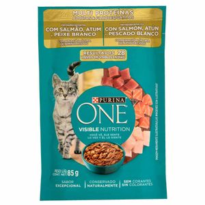 Alimento para Gato One Salmón, Atún Y Pescado Blanco 85 G