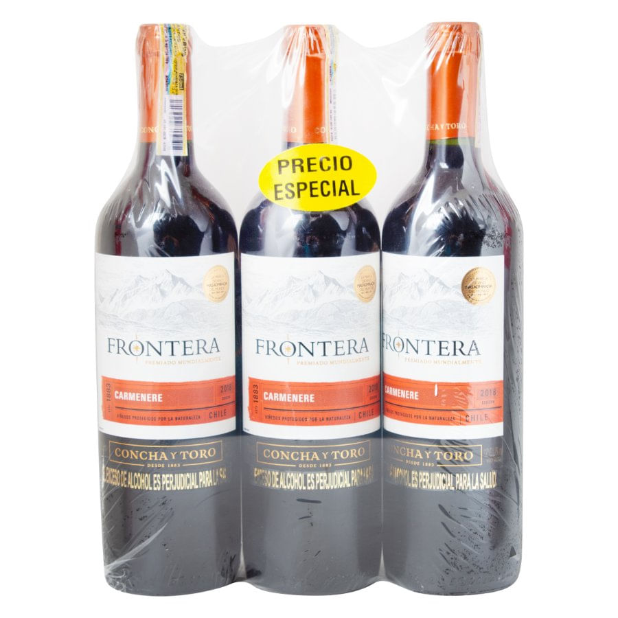Imagen de Vino Frontera Carmenere 750 Ml 2X3 Unds Oferta VINO FRONTERA CARMENERE 750 ML 2X3 OF