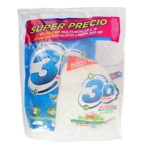 Detergente Líquido 3D Multiuso 1800 Ml + Polvo Blanco 250 G