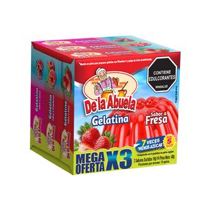 Gelatina De La Abuela Fresa Cereza Frambuesa 16 G X3 Unds