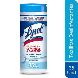 Toallitas Desinfectante Lysol Elimina Virus Y Bacterias X35 Unds