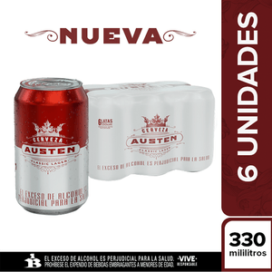 Cerveza Austen Classic Lager 330 Ml X6 Unds