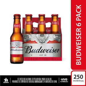 Cerveza Budweiser 250 Ml X6 Unds