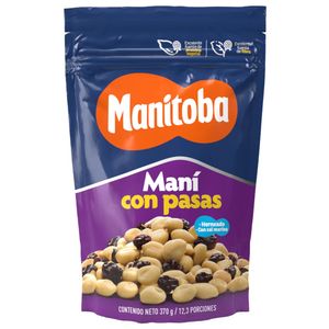 Maní Manitoba Salado con Pasas 370 G