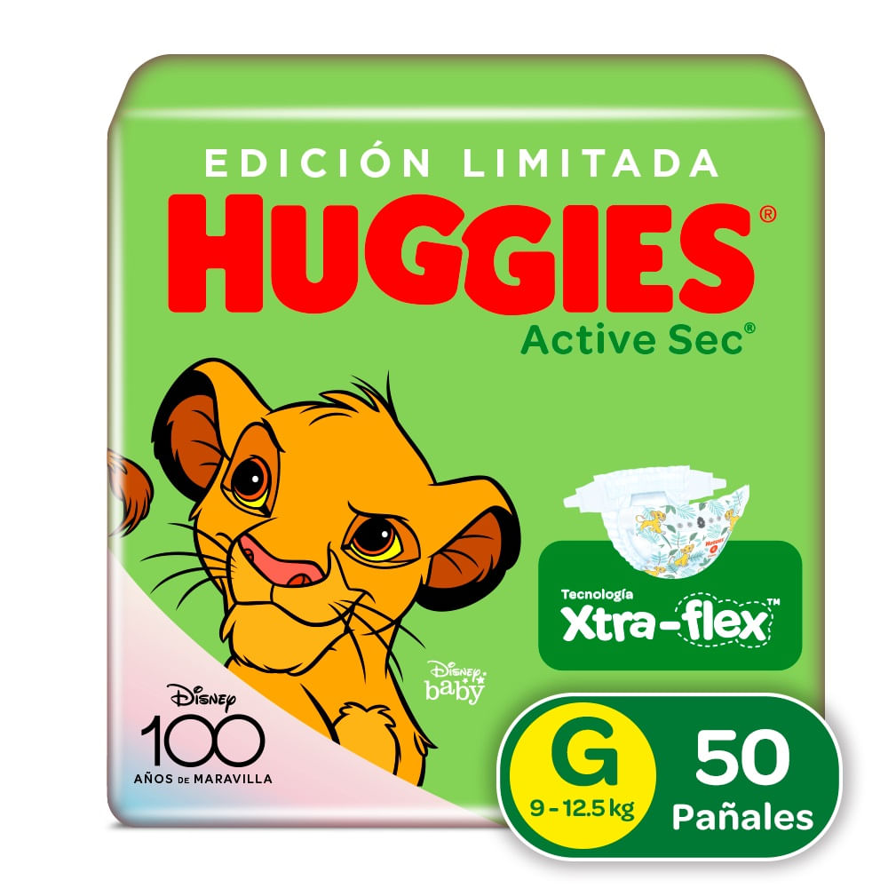 Pañal Huggies Active Sec Etapa 3 G X50 Unds