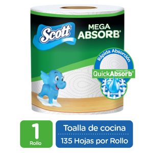 Toallas desechables SCOTT mega absorción (135 und)