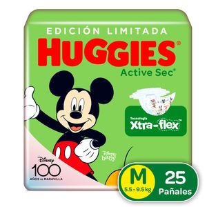 Pañal Huggies Active Sec Etapa 2 M X25 Unds