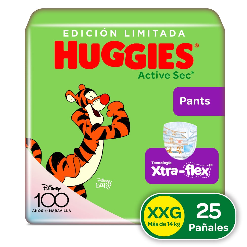 Pañal Huggies Active Sec Pants Etapa 5 XXG X25 Unds
