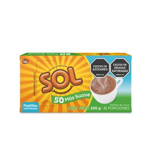 Chocolate Sol Cocoa 50% Menos Azúcar 320 G