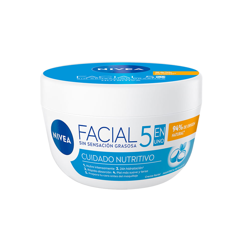 Crema Facial Nivea Hidratante 5 en 1 Cuidado Nutritivo 100 Ml