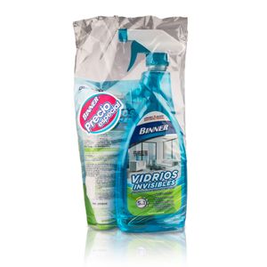 Kit Limpiador BINNER para Vidrios y Espejos 700ml + Doypack 500ml