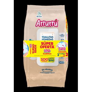Toalla Húmeda Arrurrú Avena y Karité 170 Unds X2 Unds