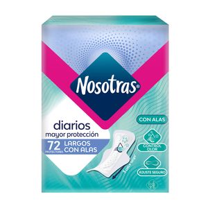 Protector Diarios Nosotras Diarios Largos con Alas X72 Unds