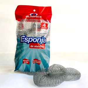 Esponja Olimpica Alambre X4 Unds