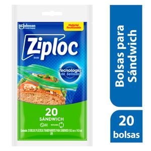 Bolsa Ziploc Reutilizable para Sandwich X20 Unds