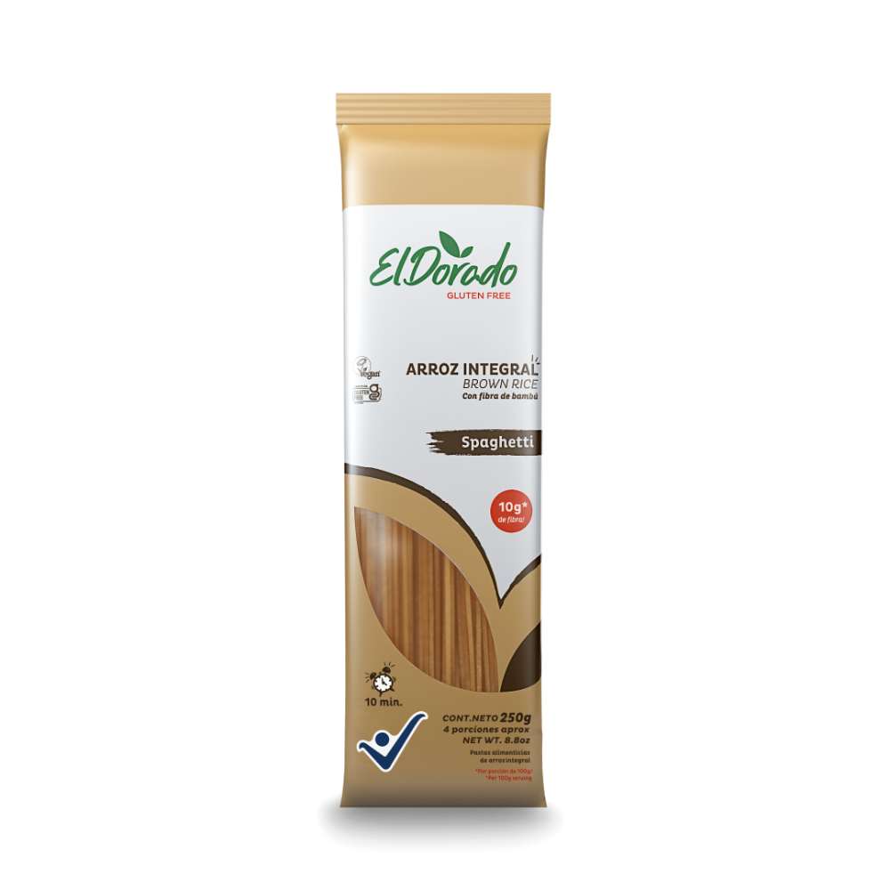 Imagen de Pasta El Dorado Arroz Integral Espagueti 250 G PASTA ESPAGUETTI ARROZ INTEGRAL EL DORADO 250 g