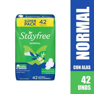 Toalla Higiénica STAYFREE Normal Alas x 42 UND
